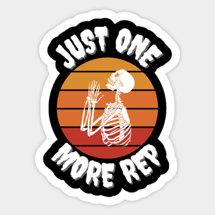 Just one more rep skeleton Sticker